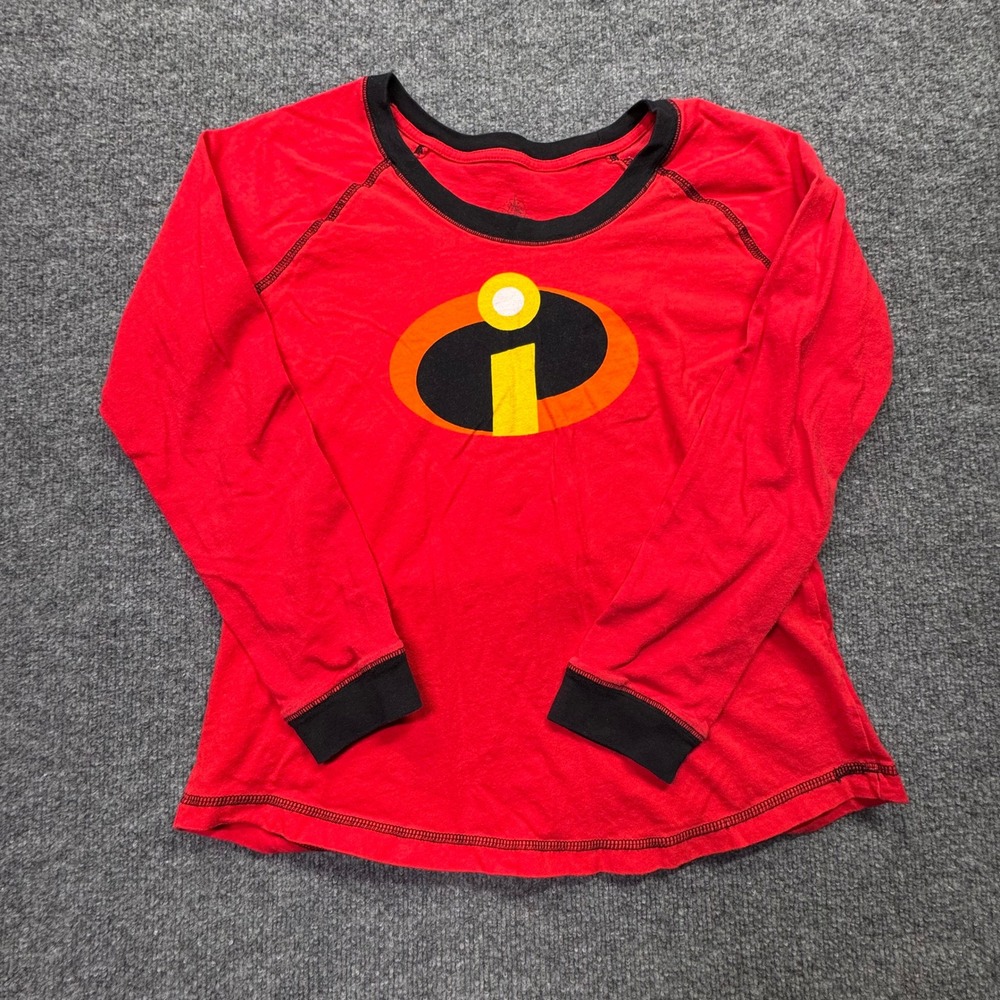 Disney The Incredibles Kids M Red Long Sleeve Crewneck T-Shirt
